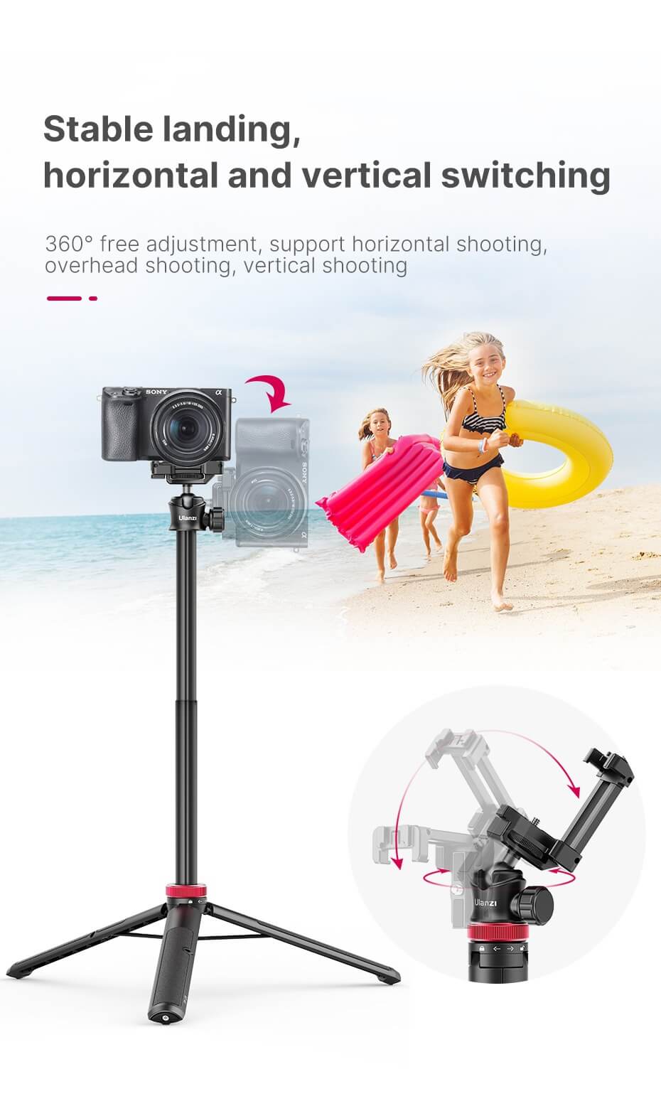 Ulanzi Ulanzi Stativ & selfiestang 109cm 2-i-1-paket for kamera och mobil
