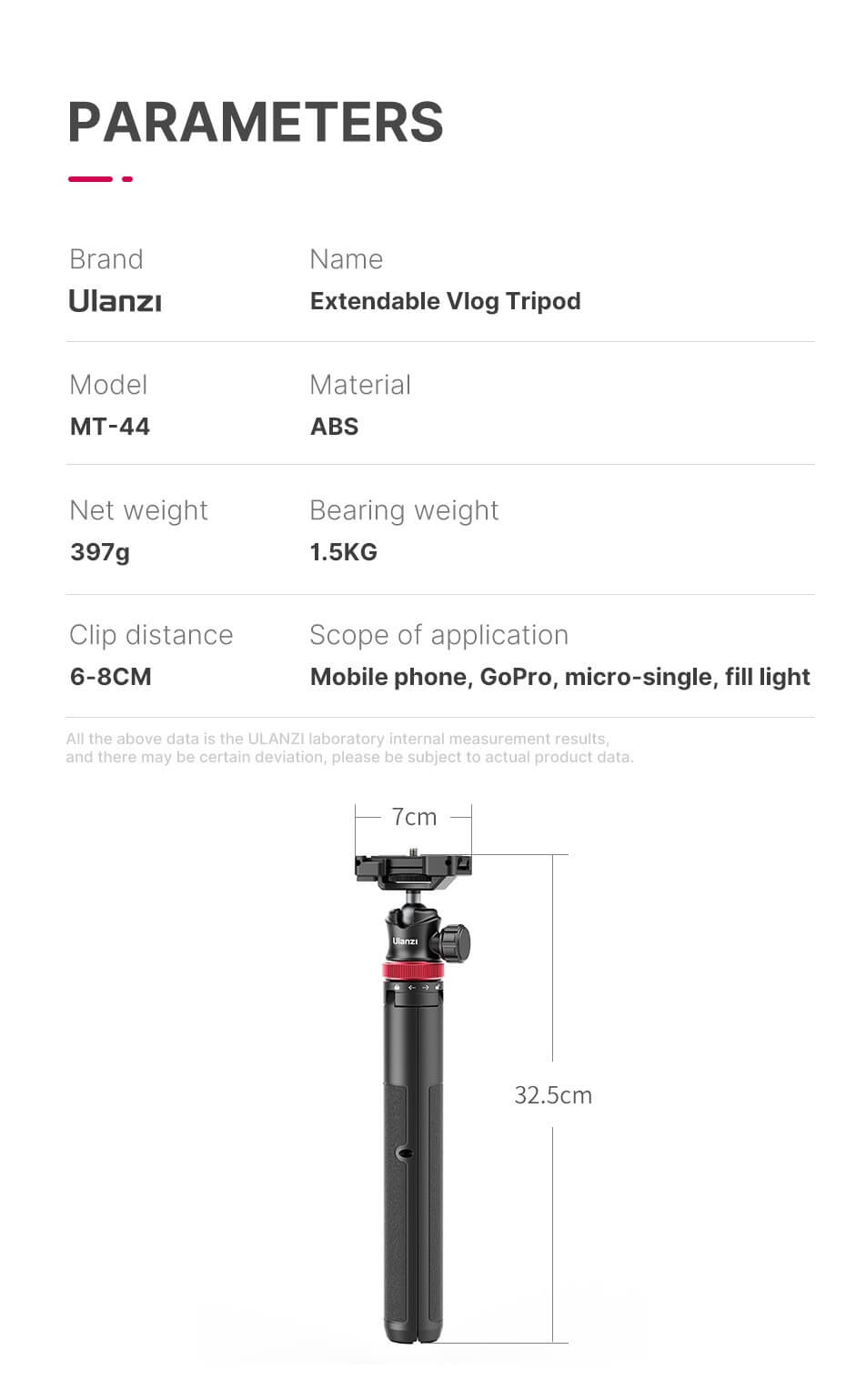 Ulanzi Ulanzi Stativ & selfiestang 109cm 2-i-1-paket for kamera och mobil